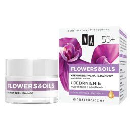Flowers&Oils 55+ Ujędrnienie krem przeciwzmarszczkowy na dzień i na noc 50ml AA