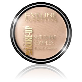 Eveline Cosmetics Art Make Up Anti-Shine Complex Pressed Powder matujący puder mineralny z jedwabiem 37 Warm Beige 14g