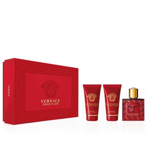 Eros Flame zestaw woda perfumowana spray 50ml + żel pod prysznic 50ml + balsam po goleniu 50ml Versace