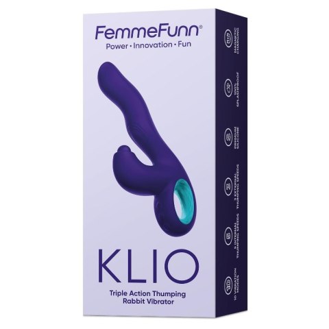 Klio potrójny wibrator typu króliczek Dark Purple FemmeFunn