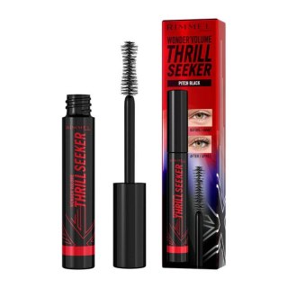 Rimmel Wonder'Volume Thrill Seeker wydłużający i zwiększający objętość tusz do rzęs z ultraczarnymi pigmentami 004 Pitch Black 8ml