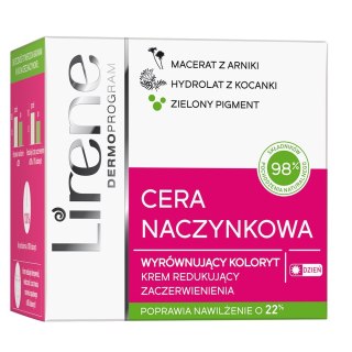 Lirene Cera Naczynkowa wyrównujący koloryt krem redukujący zaczerwienienia na dzień 50ml