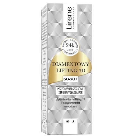 Diamentowy Lifting 3D przeciwzmarszczkowe serum wygładzające 50-70+ 30ml Lirene