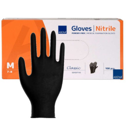 Rękawiczki nitrylowe czarne M 100 sztuk Abena