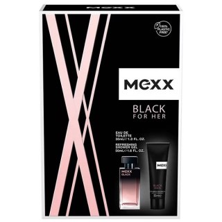 Black For Her zestaw woda toaletowa spray 30ml + żel pod prysznic 50ml Mexx