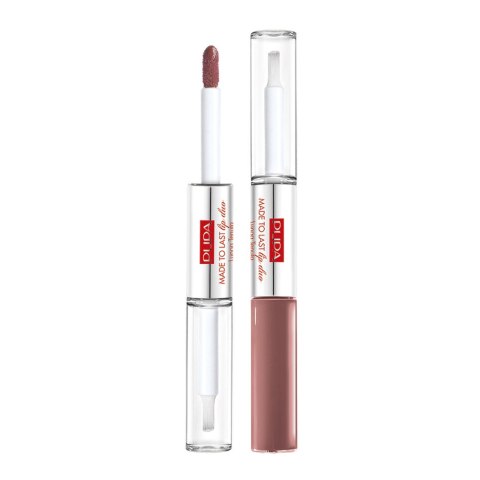 Pupa Milano Made To Last Lip Duo wodoodporna pomadka w płynie i błyszczyk 011 2x4ml Pupa Milano Made To Last Lip Duo wodoodporna pomadka w płynie i błyszczyk 011 2x4ml