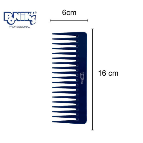 Poniks grzebień do rozczesywania włosów kręconych afro szeroki niebieski