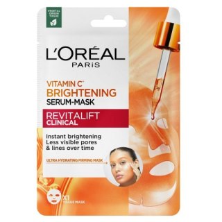 L'Oreal Paris Revitalift Clinical rozświetlająca maska-serum w płachcie z witaminą C i kwasem salicylowym 26g