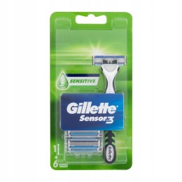 Sensor3 Sensitive maszynka do golenia + wymienne ostrza 6szt Gillette