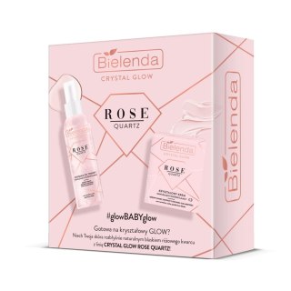 Crystal Glow Rose Quartz zestaw mgiełka do twarzy nawilżająco-rozświetlająca 200ml + kryształowy krem nawilżająco-rozświetlający