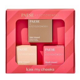 Kiss My Cheeks 01 zestaw kremowy bronzer 12g + kremowy róż 4g + kremowy rozświetlacz 4g Paese