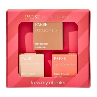 Kiss My Cheeks 02 zestaw kremowy bronzer 12g + kremowy róż 4g + kremowy rozświetlacz 4g Paese