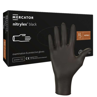 Mercator Medical Rękawiczki nitrylowe czarne XL 9-10 100 szt.