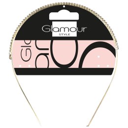 Metalowa opaska do włosów z małymi kryształkami Złota Glamour