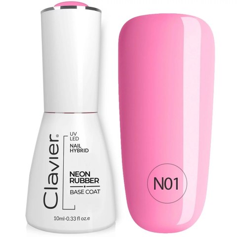 Luxury Neon Rubber Base kolorowa baza kauczukowa N01 Pink Rainbow 10ml Clavier Luxury Neon Rubber Base kolorowa baza kauczukowa N01 Pink Rainbow 10ml Clavier