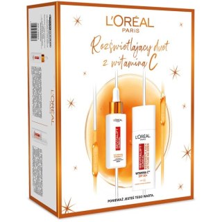 Revitalift Clinical zestaw rozświetlające serum do twarzy 30ml + rozświetlający krem na dzień SPF50+ 50ml L'Oreal Paris