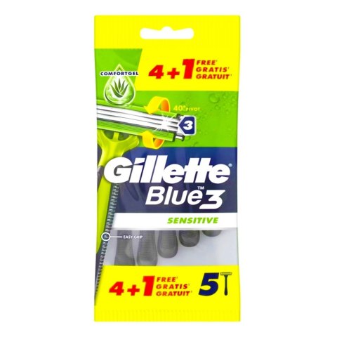 Gillette Blue3 Sensitive jednorazowe maszynki do golenia 5szt Gillette Blue3 Sensitive jednorazowe maszynki do golenia 5szt
