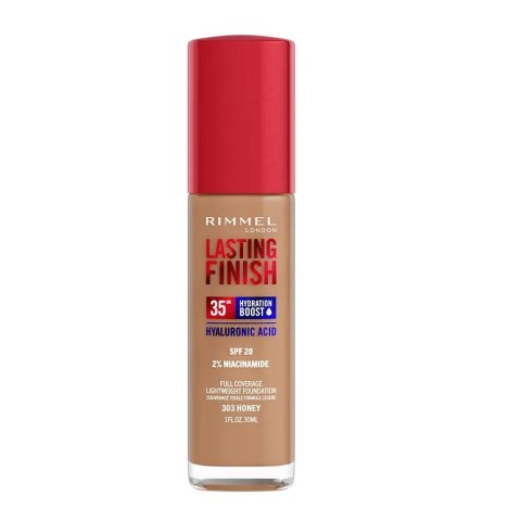 Lasting Finish 35H silnie nawilżający i długotrwale kryjący podkład do twarzy z filtrem SPF20 303 Honey 30ml Rimmel