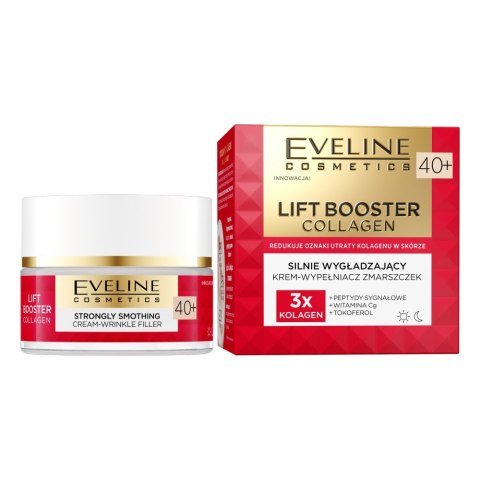 Eveline Cosmetics Lift Booster Collagen silnie wygładzający krem-wypełniacz zmarszczek 40+ 50ml Eveline Cosmetics Lift Booster Collagen silnie wygładzający krem-wypełniacz zmarszczek 40+ 50ml