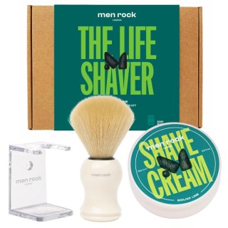 MenRock The Life Shaver Sicilian Lime zestaw krem do golenia 100ml + pędzel do golenia + stojak na pędzel