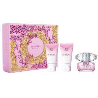 Versace Bright Crystal zestaw woda toaletowa spray 50ml + balsam do ciała 50ml + żel pod prysznic 50ml