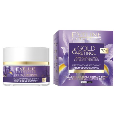 Eveline Cosmetics Gold&Retinol przeciwzmarszczkowy krem odbudowujący 70+ 50ml