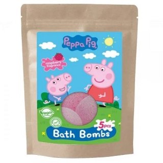 Peppa Pig Kule musujące do kąpieli Malina 5x50g