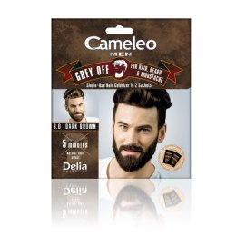 Men Grey Off farba do włosów i brody w saszetce 3.0 Ciemny Brąz 2x15ml Cameleo