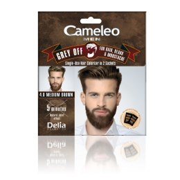 Men Grey Off farba do włosów i brody w saszetce 4.0 Średni Brąz 2x15ml Cameleo