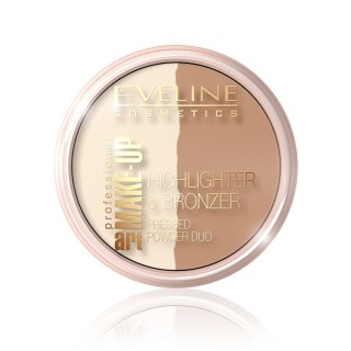 Art Make-Up Highlighter&Bronzer Pressed Powder puder rozświetlająco-brązujący 57 Glam Dark 12g Eveline Cosmetics