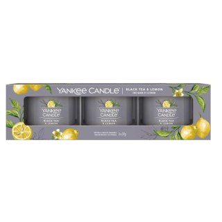 Yankee Candle Black Tea & Lemon zestaw mini świec zapachowych 3x37g