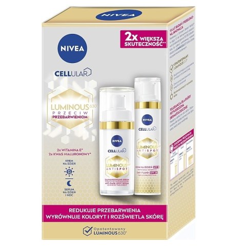 Cellular Luminous 630® zestaw krem na dzień przeciw przebarwieniom 40ml + intensywne serum na przebarwienia 30ml Nivea