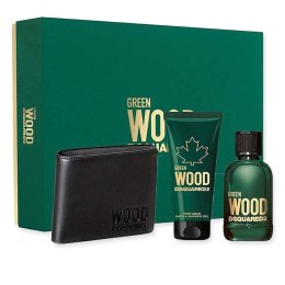 Green Wood Pour Homme zestaw woda toaletowa spray 100ml + żel pod prysznic 100ml + portfel Dsquared2