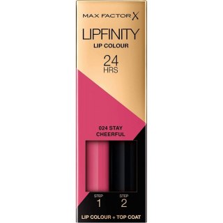 Lipfinity Lip Colour dwufazowa pomadka w płynie o długotrwałym efekcie 024 Stay Cheerful Max Factor