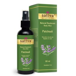 Natural Deodorant Body Mist naturalny dezodorant w formie mgiełki do ciała Patchouli 80ml Sattva
