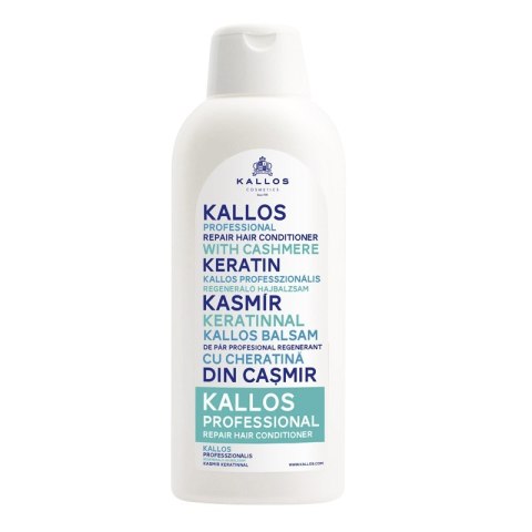 Kallos Professional Repair Hair Conditioner regenerująca odżywka do włosów z keratyną i kaszmirem 1000ml Kallos Professional Repair Hair Conditioner regenerująca odżywka do włosów z keratyną i kaszmirem 1000ml