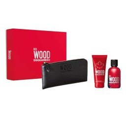 Red Wood Pour Femme zestaw woda toaletowa spray 100ml + żel pod prysznic 100ml + portfel Dsquared2