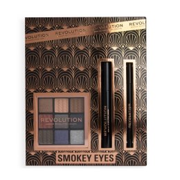 Smokey Eyes zestaw konturówka do oczu + tusz do rzęs + paletka cieni do powiek Makeup Revolution