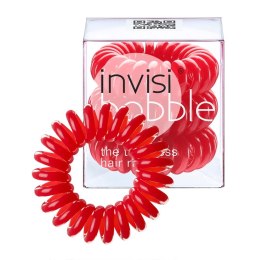 Traceless Hair Ring gumki do włosów Raspberry Red 3szt Invisibobble
