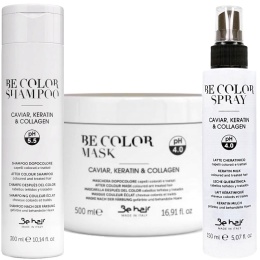 Be Hair Be Color Szampon 300ml + Maska 500ml + Spray mleczko z keratyną 150ml