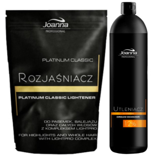 Joanna Professional Platinum Classic Rozjaśniacz do włosów 450g + Cream Oxidizer Utleniacz w kremie 12% 1000ml