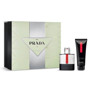 Luna Rossa Carbon zestaw woda toaletowa spray 50ml + żel pod prysznic 75ml Prada