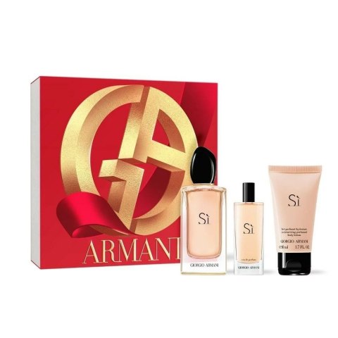 Si zestaw woda perfumowana spray 100ml + woda perfumowana spray 15ml + balsam do ciała 50ml Giorgio Armani