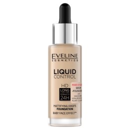 Liquid Control HD Long Lasting Formula 24H podkład do twarzy z dropperem 015 Light Vanilla 32ml Eveline Cosmetics