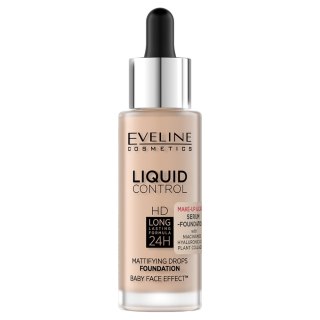 Eveline Cosmetics Liquid Control HD matujący podkład do twarzy z niacynamidem 050 Golden Beige 32ml