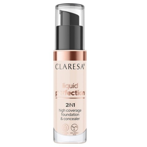 Claresa Liquid Perfection 2w1 korektor i podkład kryjący 101 Light 34g