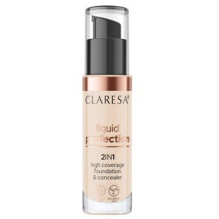 Claresa Liquid Perfection 2w1 korektor i podkład kryjący 102 Warm Medium 34g