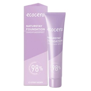 Ecocera Naturstay Foundation naturalny podkład kryjący C1 Stay Ivory 30ml