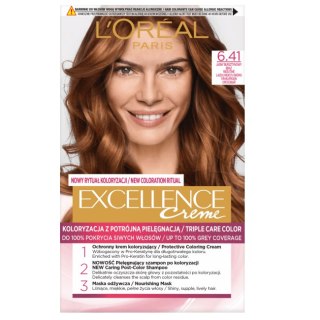 L'Oreal Paris Excellence Creme farba do włosów 6.41 Jasny Bursztynowy Brąz