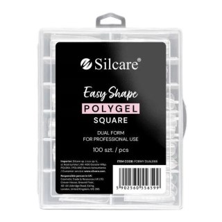 Silcare Easy Shape Polygel formy do akrylożelu Clear Dual Square 100szt.